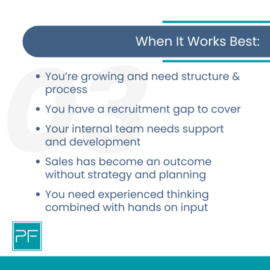 Text outlining when a structured process works best in a business context.